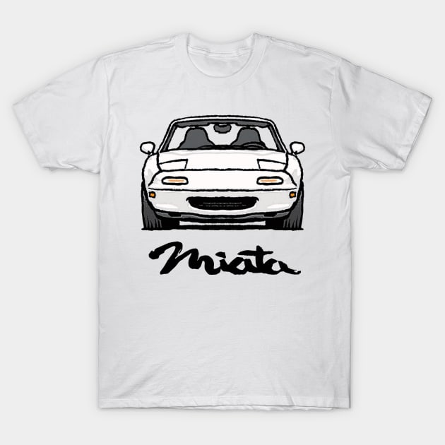 MX5 Miata NA White T-Shirt by Woreth